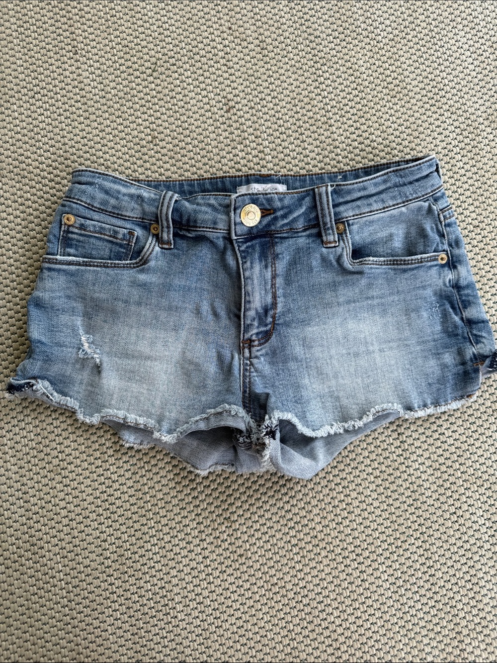 STS Blue Light Wash Distressed Denim Cutoff Shorts